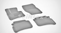 Износостойкие коврики в салон SeiNtex Premium 3D 4 шт. (ворсовые, серые) Volkswagen Touareg NF дорестайлинг (2010-2014)