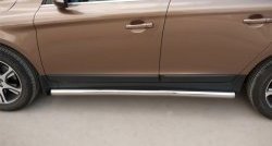 13 849 р. Защита порогов из круглой трубы диаметром 63 мм Russtal Volvo XC60  рестайлинг (2013-2017) (Защита порогов с со скосами на торцах (вариант 1)). Увеличить фотографию 10