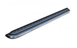 12 999 р. Широкая защита порогов с трубой диаметром d57 Slitkoff  Zotye T600 (2014-2023) (Цвет: нержавеющая полированная сталь). Увеличить фотографию 1